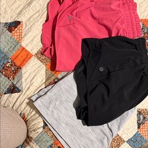 lululemon athletica Women's Pink and Black Athletic Shorts